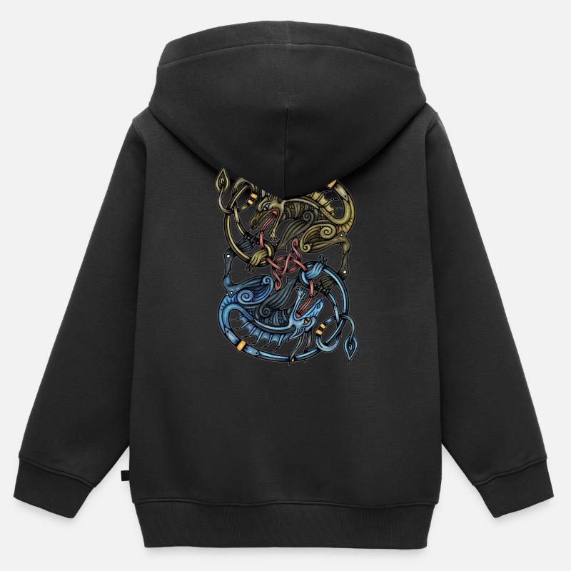 Viking Dragon - Sweat Premium à capuche zippé enfant bio - noir