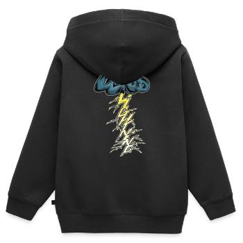 Temps orageux - Sweat Premium à capuche zippé enfant bio - noir - Dos - AI Model Kid Male (0cm)
