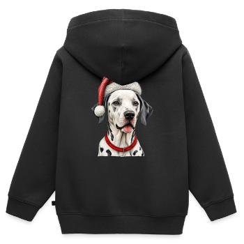 Weihnachten Dalmatiner Hund - Kinder Premium Organic Zip Hoodie - Schwarz - Hinten - AI Model Kid Male (0cm)