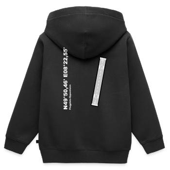 Flugplatz EDGP Design mit Namen und Koordinaten - Kinder Premium Organic Zip Hoodie - Schwarz - Hinten - AI Model Kid Male (0cm)