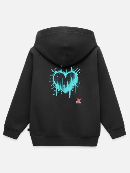 iLoveME - Kinder Premium Organic Zip Hoodie - Schwarz