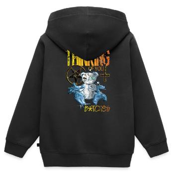 Ours vaudou - Sweat Premium à capuche zippé enfant bio - noir - Dos - AI Model Kid Male (0cm)