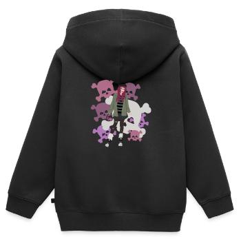 Emo Mädchen - Kinder Premium Organic Zip Hoodie - Schwarz - Hinten - AI Model Kid Male (0cm)