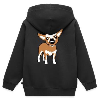 Chihuahua Kleiner Hund Böse Knirschen Nervig Wut - Kinder Premium Organic Zip Hoodie - Schwarz - Hinten - AI Model Kid Male (0cm)