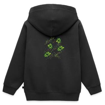 KleeBlatt - Kinder Premium Organic Zip Hoodie - Schwarz - Hinten - AI Model Kid Male (0cm)