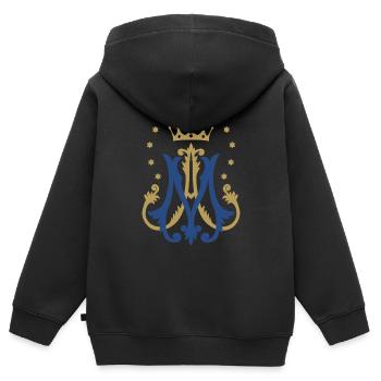Auspice Maria - Kids Premium Organic Zip-up Hoodie - black - Back - AI Model Kid Male (0cm)