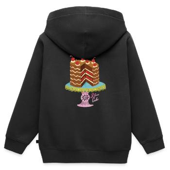 I love cake - Kinder Premium Organic Zip Hoodie - Schwarz - Hinten - AI Model Kid Male (0cm)