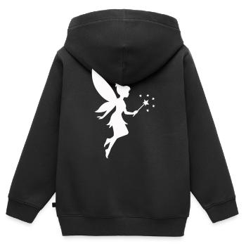 Fée elfe - Sweat Premium à capuche zippé enfant bio - noir - Dos - AI Model Kid Male (0cm)