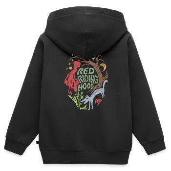 Rotkäppchen und der Wolf - Kinder Premium Organic Zip Hoodie - Schwarz - Hinten - AI Model Kid Male (0cm)