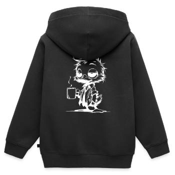 Caffeine coma duck in the office drowsy in the office - Kids Premium Organic Zip-up Hoodie - black - Back - AI Model Kid Male (0cm)