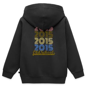 Old School 2015 - Sweat Premium à capuche zippé enfant bio - noir - Dos - AI Model Kid Male (0cm)