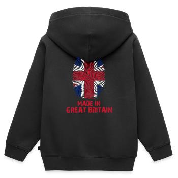 Großbritannien Flagge - Made in Great Britain Gesc - Kinder Premium Organic Zip Hoodie - Schwarz - Hinten - AI Model Kid Male (0cm)
