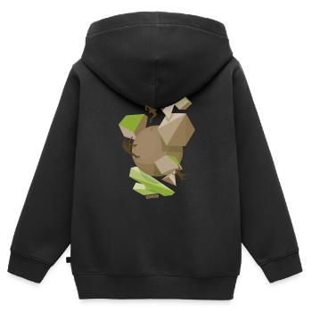 équipe sympa - Sweat Premium à capuche zippé enfant bio - noir - Dos - AI Model Kid Male (0cm)