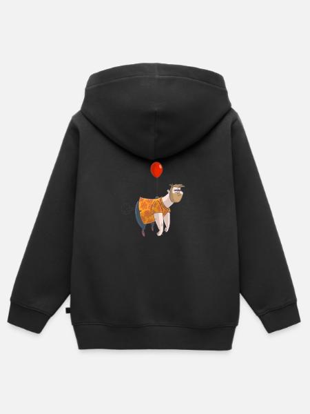 Ballon Mann - Kinder Premium Organic Zip Hoodie - Schwarz