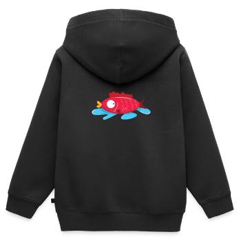 Poisson sans eau - Sweat Premium à capuche zippé enfant bio - noir - Dos - AI Model Kid Male (0cm)