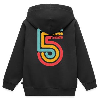 5. Geburtstag Rennwagen 5 Jahre alt Rennauto - Kinder Premium Organic Zip Hoodie - Schwarz - Hinten - AI Model Kid Male (0cm)