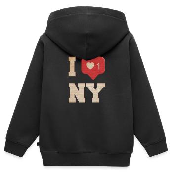 I Love NY - Sweat Premium à capuche zippé enfant bio - noir - Dos - AI Model Kid Male (0cm)