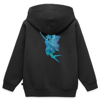 Fée Galaxy silhouette Turquoise - Sweat Premium à capuche zippé enfant bio - noir - Dos - AI Model Kid Male (0cm)