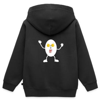 drôle d'oeuf - Sweat Premium à capuche zippé enfant bio - noir - Dos - AI Model Kid Male (0cm)