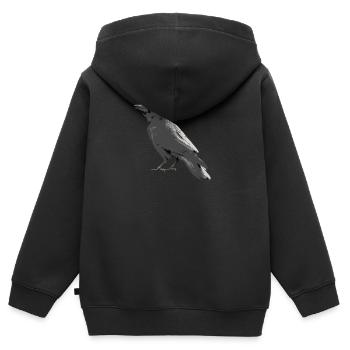 Rabe - Kinder Premium Organic Zip Hoodie - Schwarz - Hinten - AI Model Kid Male (0cm)