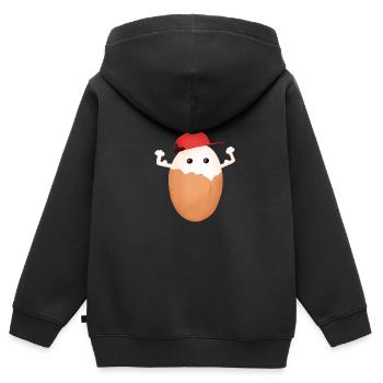 Fitness Ei Sport Geschenke Protein - Kinder Premium Organic Zip Hoodie - Schwarz - Hinten - AI Model Kid Male (0cm)