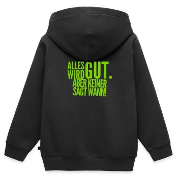 positiv denken - Kinder Premium Organic Zip Hoodie - Schwarz - Hinten - AI Model Kid Male (0cm)