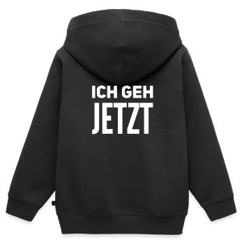 tschüß - Kinder Premium Organic Zip Hoodie - Schwarz - Hinten - AI Model Kid Male (0cm)