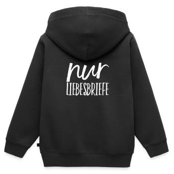 nur Liebesbriefe - Kinder Premium Organic Zip Hoodie - Schwarz - Hinten - AI Model Kid Male (0cm)