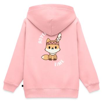 Niedlicher Fuchs - ADVENTURE TIME - Kinder Premium Organic Zip Hoodie - Rosa - Hinten - AI Model Kid Female (0cm)