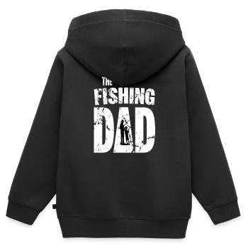 fishing dad - Kinder Premium Organic Zip Hoodie - Schwarz - Hinten - AI Model Kid Male (0cm)