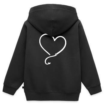 Angler love - Kids Premium Organic Zip-up Hoodie - black - Back - AI Model Kid Male (0cm)