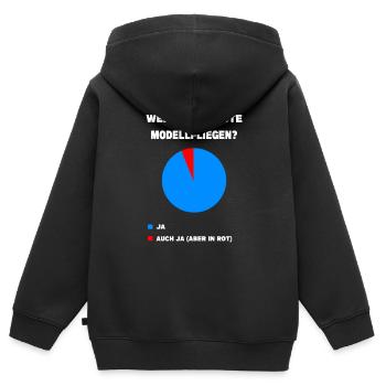 Modellflug Pilot Modellbau Flugzeug Modellbauer - Kinder Premium Organic Zip Hoodie - Schwarz - Hinten - AI Model Kid Male (0cm)