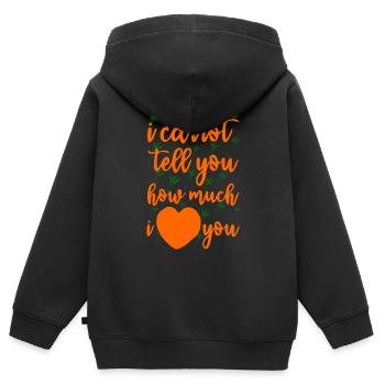 Légumes Jeu de mots Blagues de mots Carottes Carottes - Sweat Premium à capuche zippé enfant bio - noir - Dos - AI Model Kid Male (0cm)
