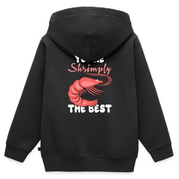 Jeu de mots Manger Crevette Crevette Amants pour les couples - Sweat Premium à capuche zippé enfant bio - noir - Dos - AI Model Kid Male (0cm)