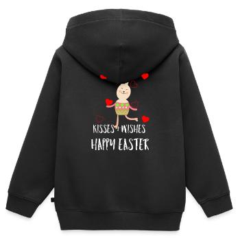 Ostern Ostern Ostern Ostern Ostern - Kinder Premium Organic Zip Hoodie - Schwarz - Hinten - AI Model Kid Male (0cm)