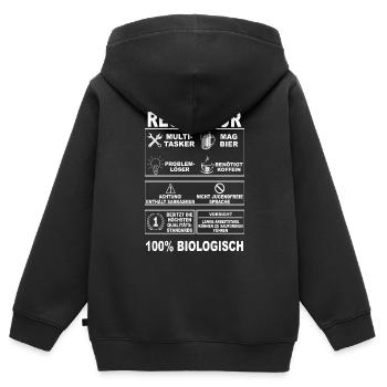 Regisseur Filmemacher Regie Kino Beruf Fernsehen - Kinder Premium Organic Zip Hoodie - Schwarz - Hinten - AI Model Kid Male (0cm)