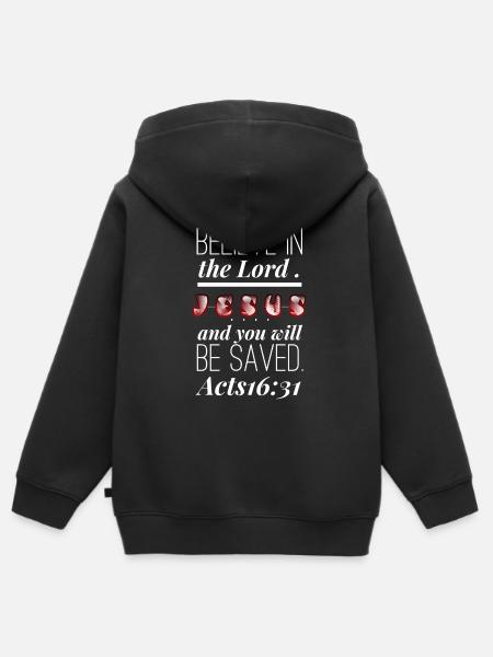 Jesucristo Jesucristo Jesucristo Jesús - Hoodie Premium med dragkedja barn ekologisk - svart