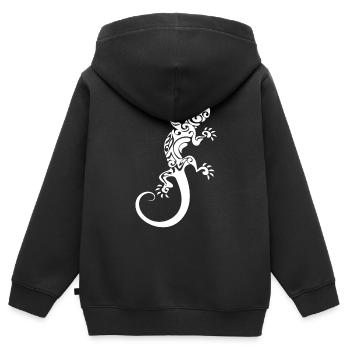 Salamander - Kinder Premium Organic Zip Hoodie - Schwarz - Hinten - AI Model Kid Male (0cm)
