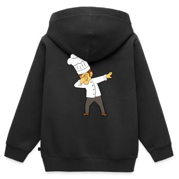 Koch Logo - Sweat Premium à capuche zippé enfant bio - noir - Dos - AI Model Kid Male (0cm)