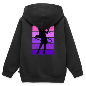 Hula Girl Pink - Kids Premium Organic Zip-up Hoodie - black - Back - AI Model Kid Male (0cm)