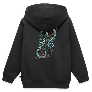 Schlangen Wikinger - Kinder Premium Organic Zip Hoodie - Schwarz - Hinten - AI Model Kid Male (0cm)