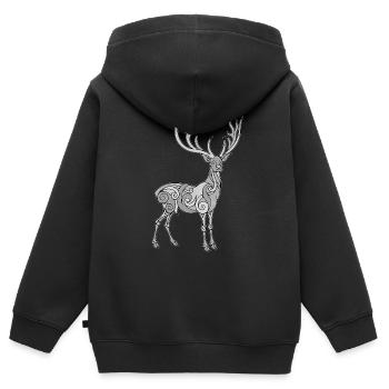 Hirsch Vikings - Sweat Premium à capuche zippé enfant bio - noir - Dos - AI Model Kid Male (0cm)