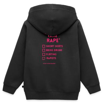 Feminismus Frauen Emanzipation Politik geschenk - Kinder Premium Organic Zip Hoodie - Schwarz - Hinten - AI Model Kid Male (0cm)