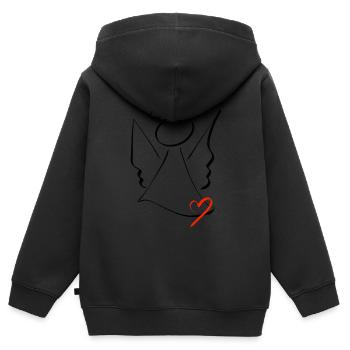 Guardian Angel - Kids Premium Organic Zip-up Hoodie - black - Back - AI Model Kid Male (0cm)