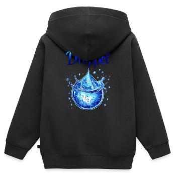 Wassertropfen - Kinder Premium Organic Zip Hoodie - Schwarz - Hinten - AI Model Kid Male (0cm)