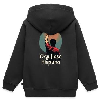 Proud Hispanic Heritage - Unity and Empowerment - Kids Premium Organic Zip-up Hoodie - black - Back - AI Model Kid Male (0cm)