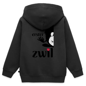 Monster Smuffel erster Zwilling geteilt - Kinder Premium Organic Zip Hoodie - Schwarz - Hinten - AI Model Kid Male (0cm)