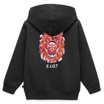 Negative lion - Kids Premium Organic Zip-up Hoodie - black - Back - AI Model Kid Male (0cm)