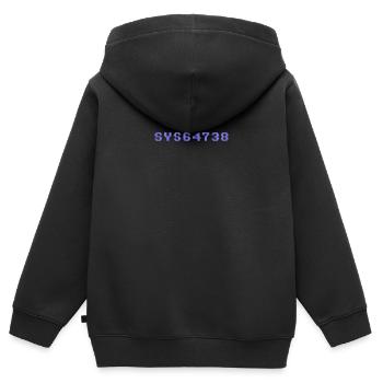 sys64738 - Kinder Premium Organic Zip Hoodie - Schwarz - Hinten - AI Model Kid Male (0cm)