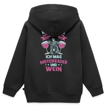 Frauen Motorrad Fahrerin Biker Girl Geschenk - Kinder Premium Organic Zip Hoodie - Schwarz - Hinten - AI Model Kid Male (0cm)